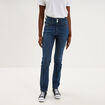 Jean denim droit en coton denim brut femme