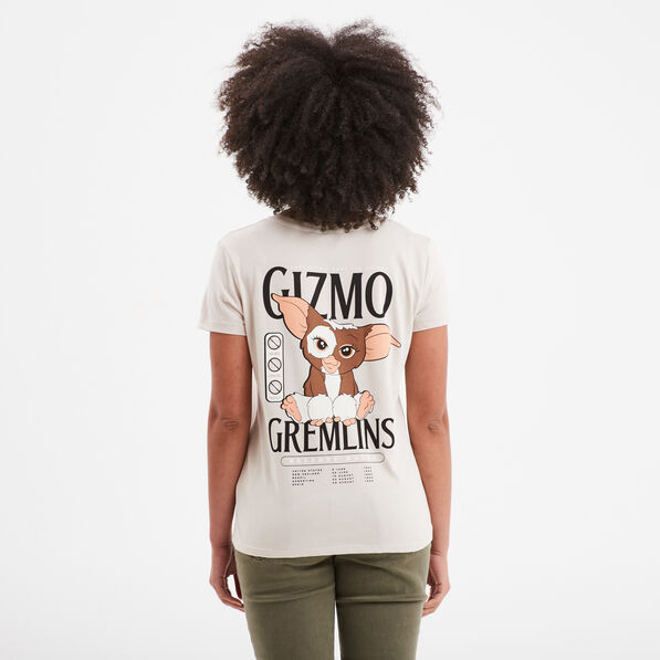 T-shirt manches courtes coton Gremlins sable femme