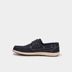 Chaussures bateau en cuir &agrave; scratch bleu homme