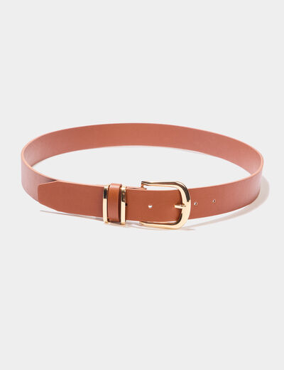 Ceinture avec boucle marron cognac femme