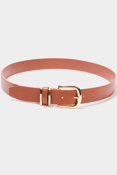 Ceinture avec boucle marron cognac femme