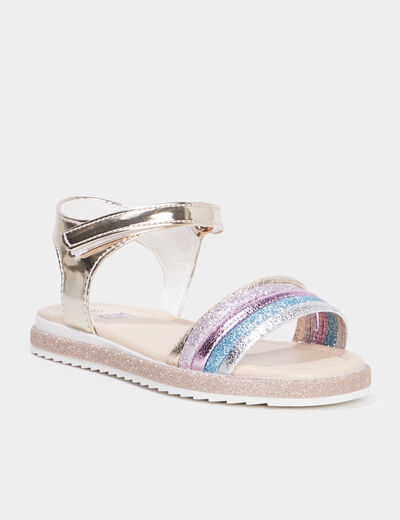 Sandales brides à scratchs multicolore fille