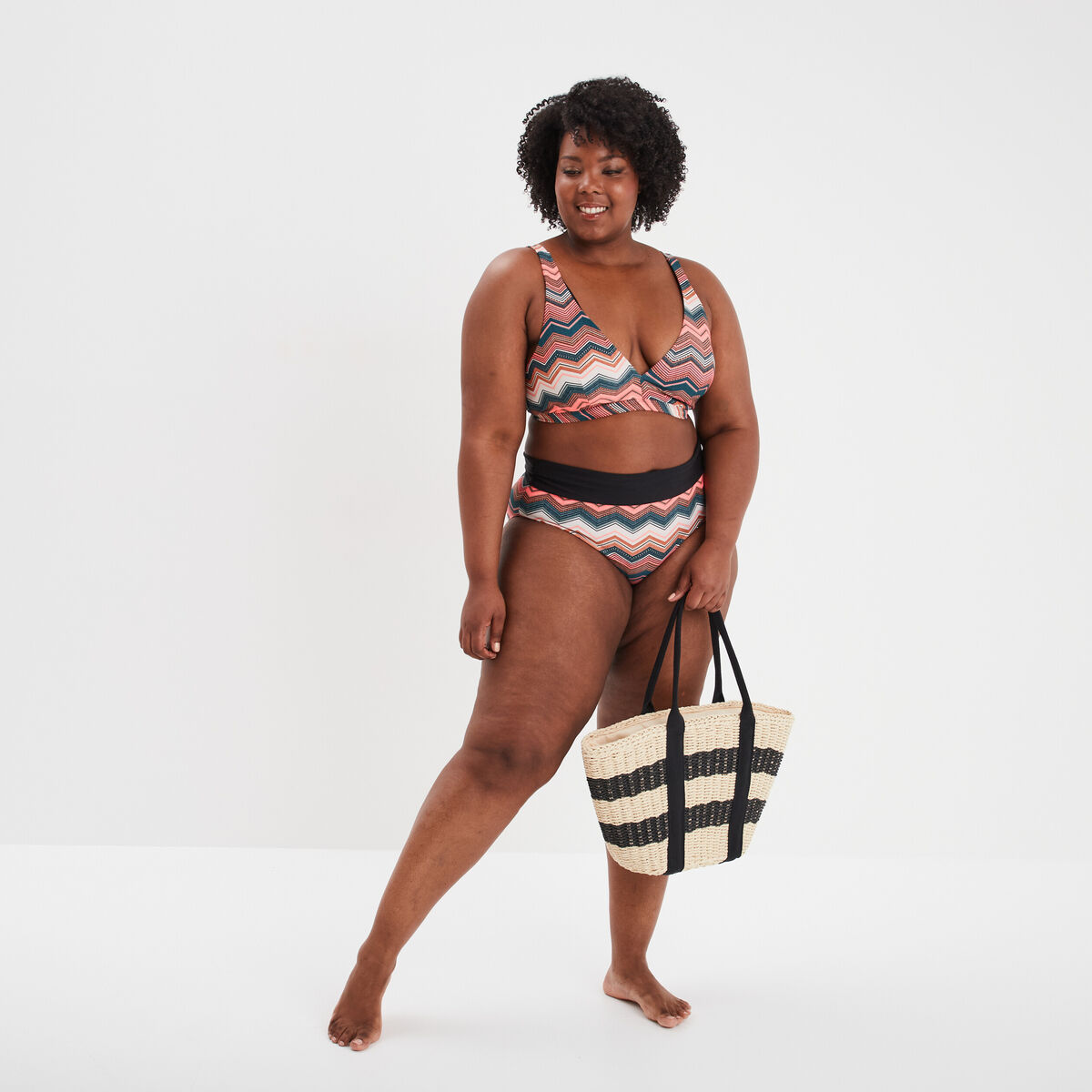Haut de maillot de bain triangle bleu p&eacute;trole femme grande taille