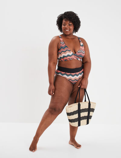 Haut de maillot de bain triangle bleu pétrole femme grande taille