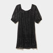 Robe &agrave; strass et manches 3/4 noir femme grande taille
