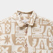 Chemise droite manches courtes coton sable gar&ccedil;on