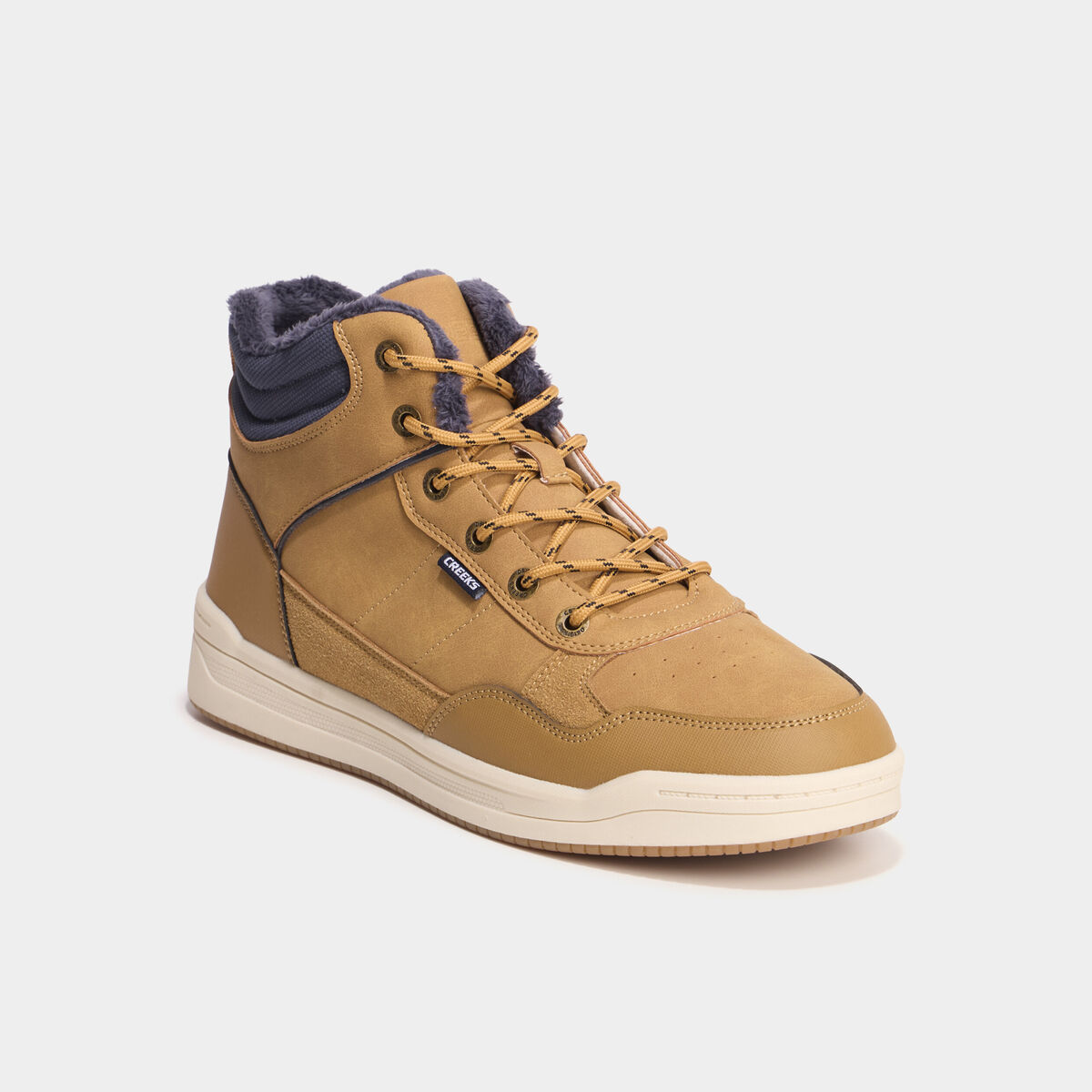 Baskets montantes avec lacets marron clair homme