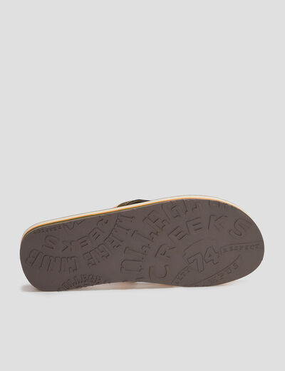 Mules plates vert kaki homme