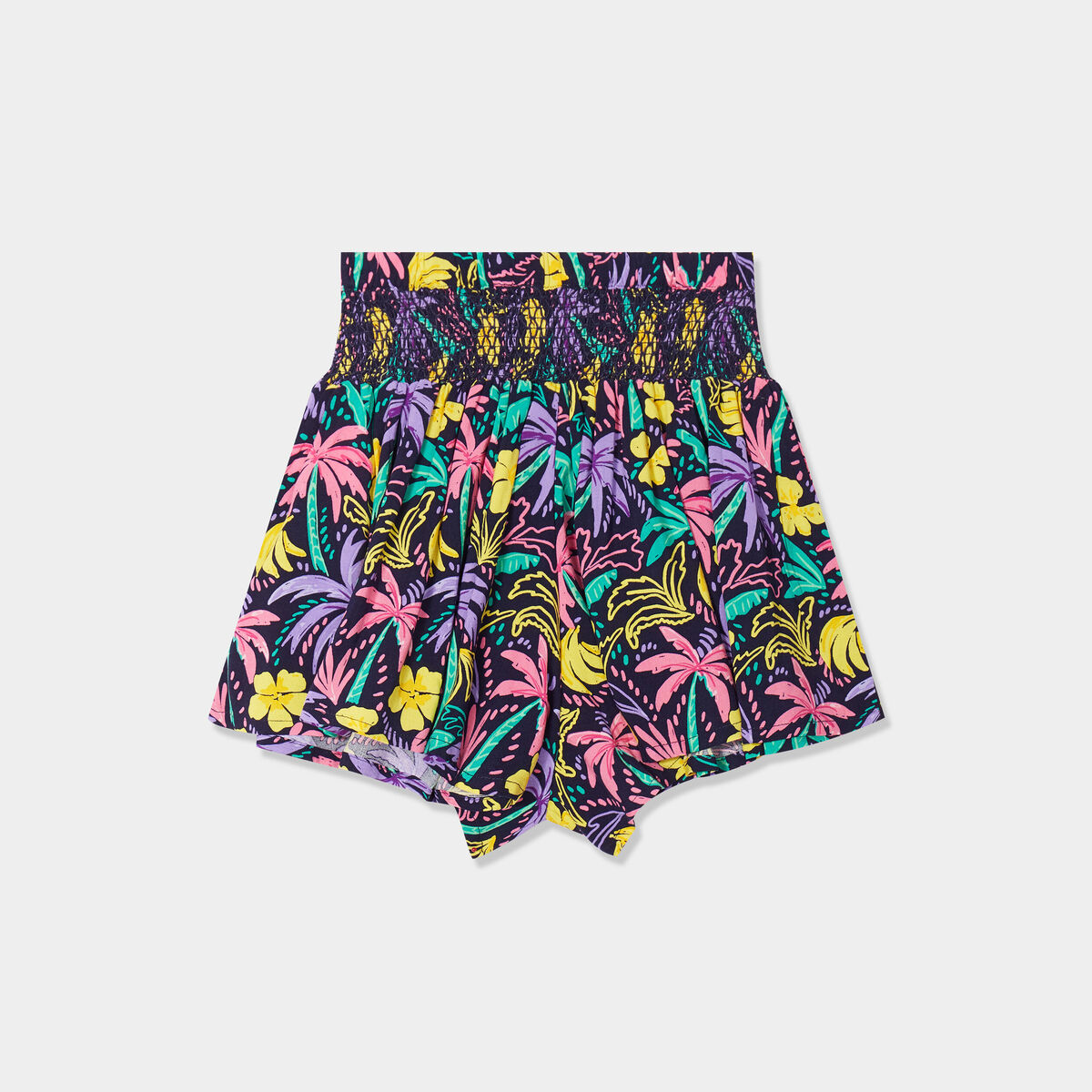 Short ample fluide taille élastiquée bleu marine fille