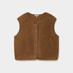 Veste sans manches effet polaire vert kaki femme