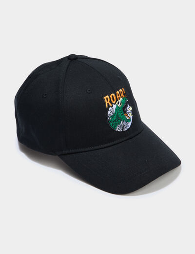 Casquette brod&eacute;e coton noir gar&ccedil;on
