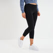 Legging 7/8 &egrave;me taille &eacute;lastiqu&eacute;e noir femme