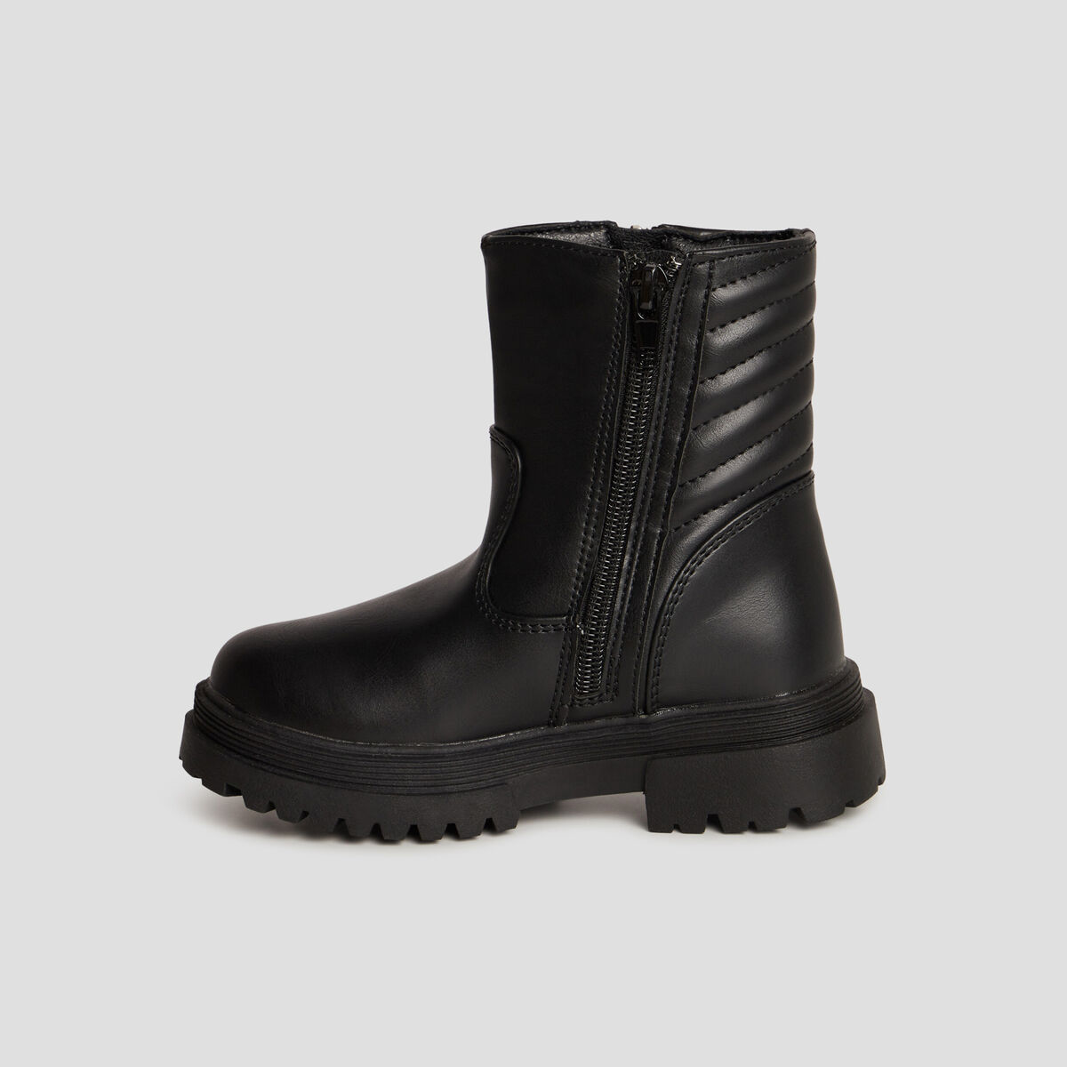Bottines motardes détails zippés noir fille
