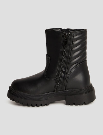 Bottines motardes détails zippés noir fille