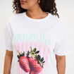 T-shirt avec manches courtes droit coton blanc femme grande taille