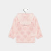 Gilet zippé à capuche rose pastel bébé fille