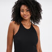 D&eacute;bardeur encolure am&eacute;ricaine coton noir femme