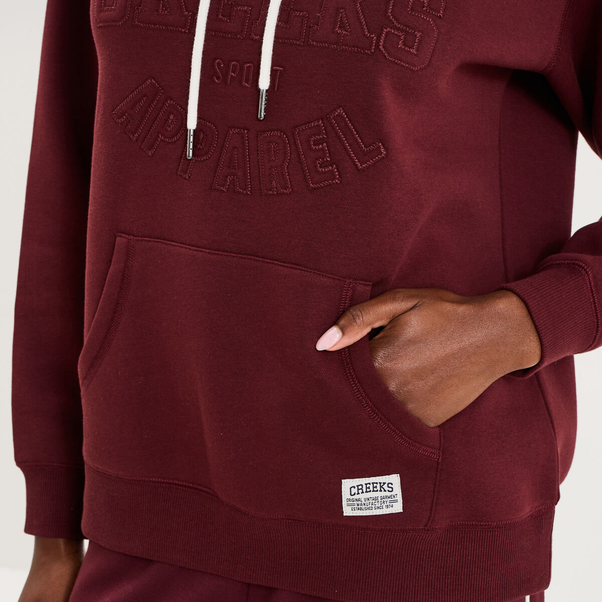 Sweat &agrave; capuche hoodie violet fonc&eacute; femme