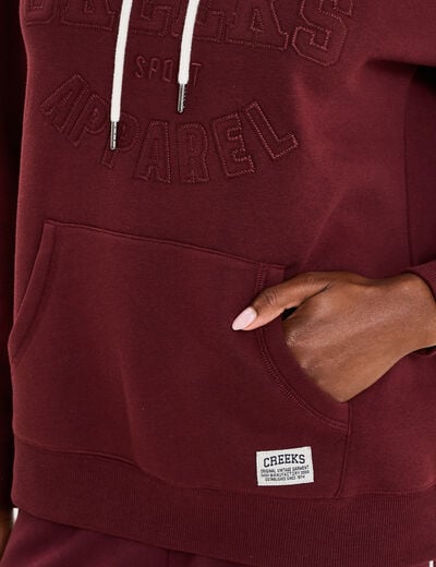 Sweat &agrave; capuche hoodie violet fonc&eacute; femme