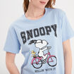 T-shirt manches courtes Snoopy bleu femme