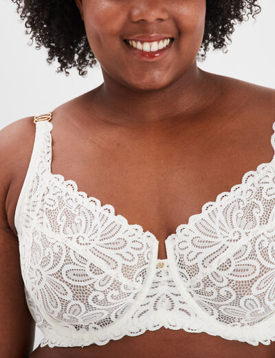 Soutien-gorge embo&icirc;tant dentelle blanc femme grande taille