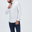 Chemise stretch manches longues blanc homme