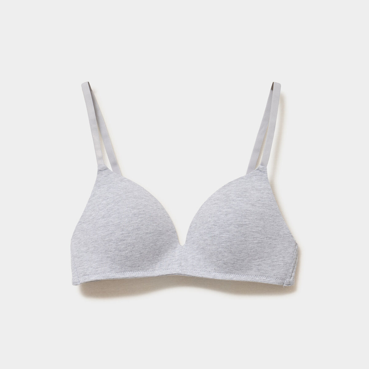 Soutien-gorge triangle coton majoritaire gris clair femme