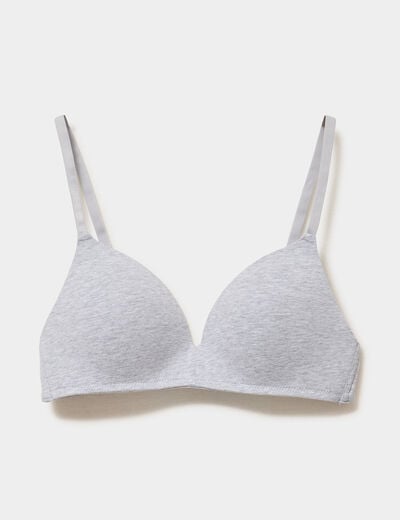 Soutien-gorge triangle coton majoritaire gris clair femme