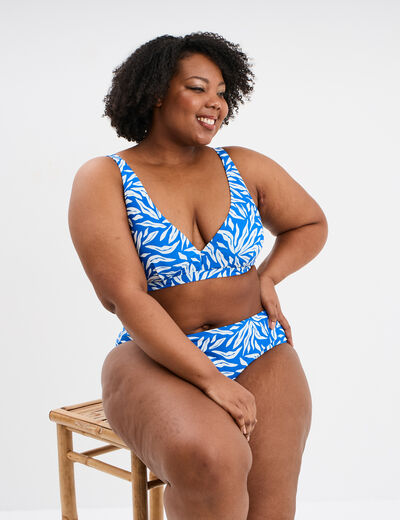 Haut de maillot de bain triangle bleu femme grande taille