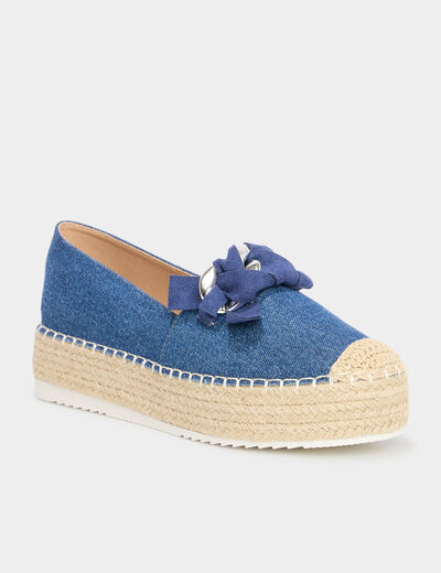 Espadrilles plateformes &agrave; boucle Liberto bleu femme