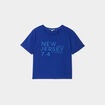 T-shirt cropped ajusté broderie Creeks bleu electrique femme