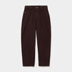 Jean balloon taille haute cropped coton marron fonc&eacute; femme