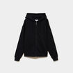 Sweat zipp&eacute; &agrave; capuche noir femme