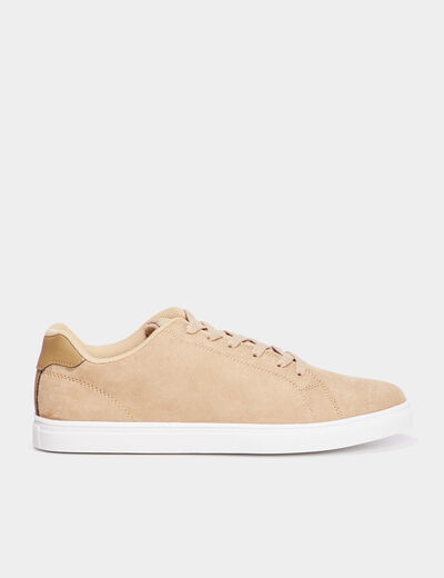Tennis &agrave; lacets beige homme
