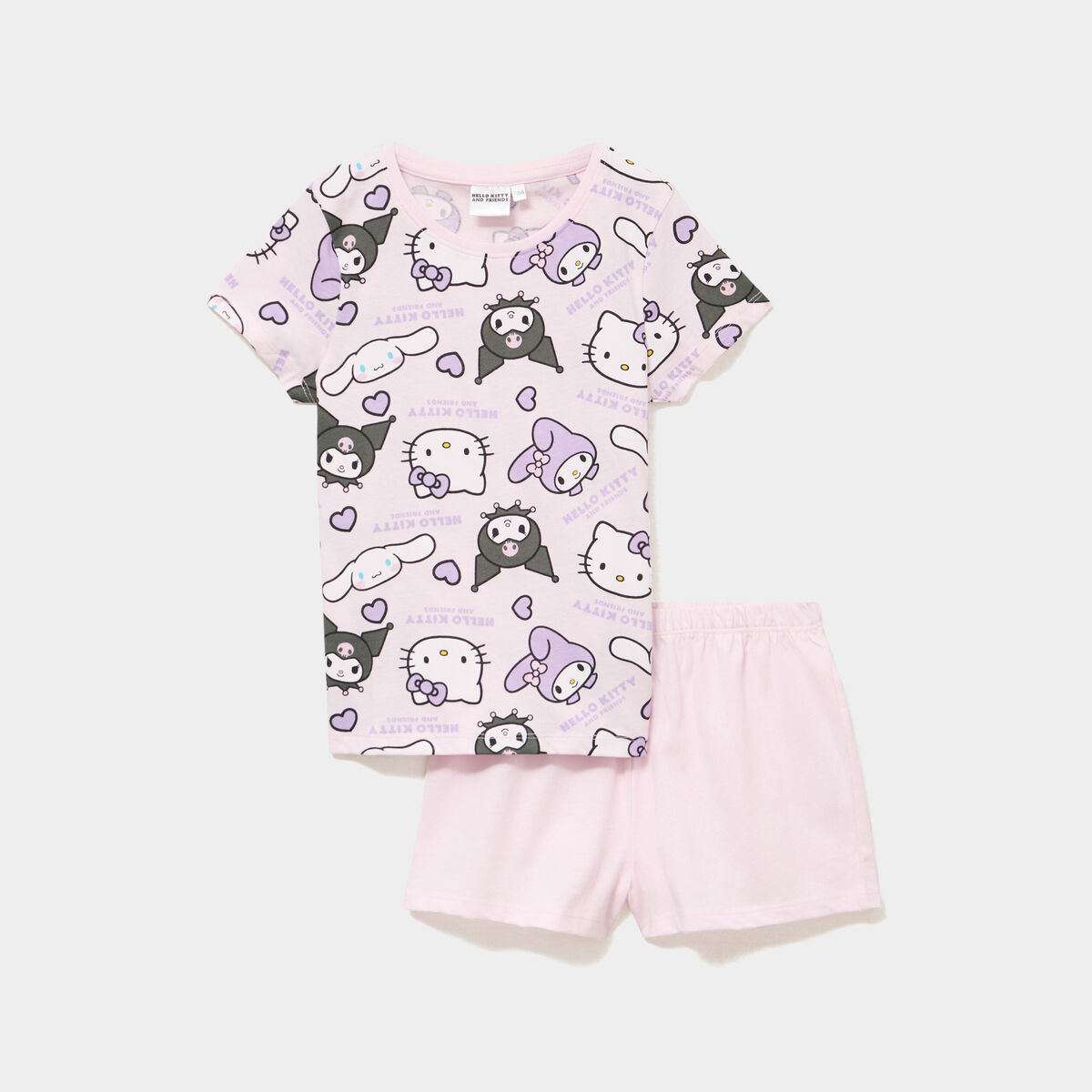 Ensemble pyjama short coton Hello Kitty rose clair fille