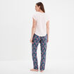 Ensemble pyjama col rond 2 pièces fluide bleu canard femme