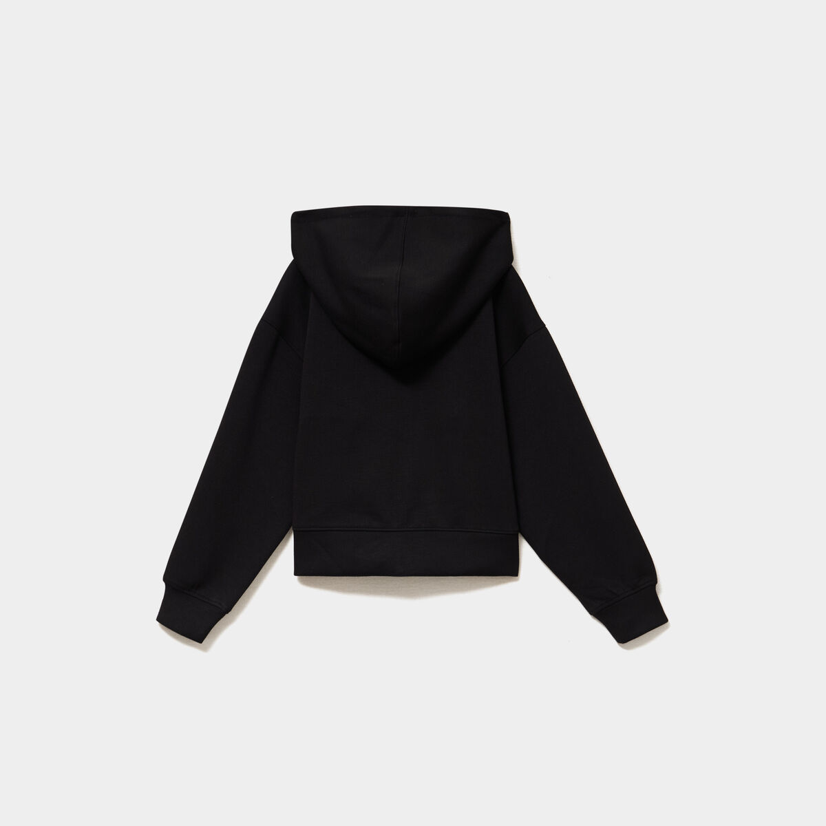 Sweat zipp&eacute; stretch &agrave; capuche noir fille