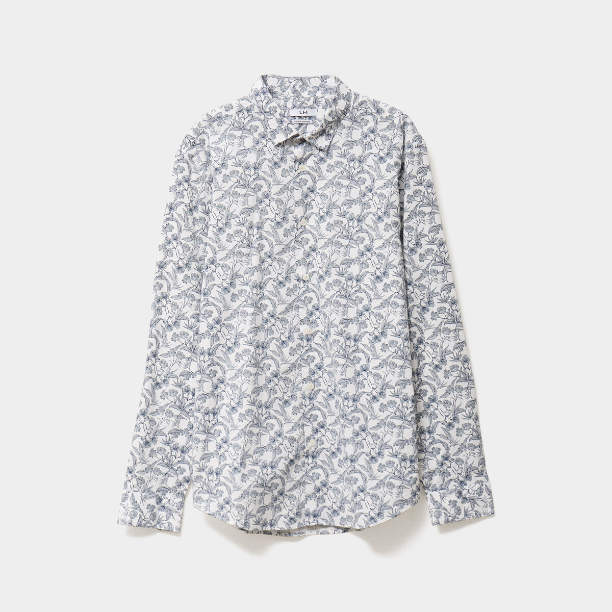 Chemise ajustée col français ecru homme