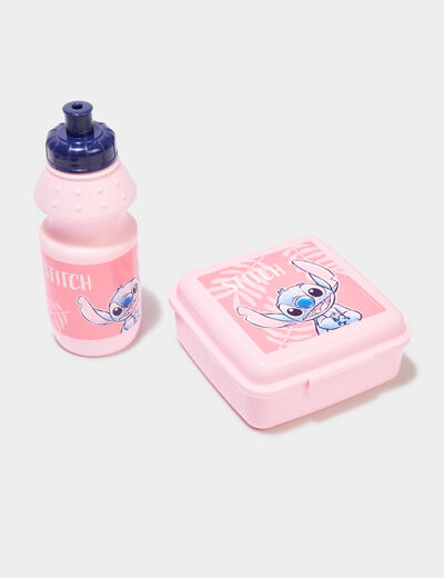 Ensemble lunch box et gourde Stitch rose mixte