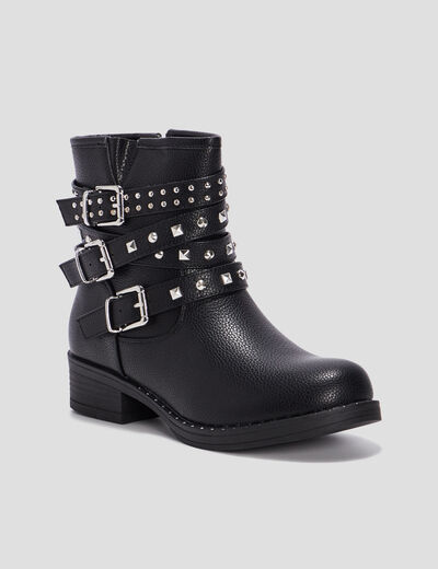 Bottines à talons cloutées noir femme