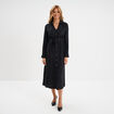 Robe chemise longue ceintur&eacute;e noir femme