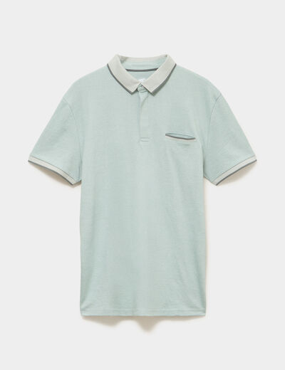 Polo manches courtes coupe droite vert pastel homme