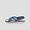 Mules pied large Confortissimo bleu femme