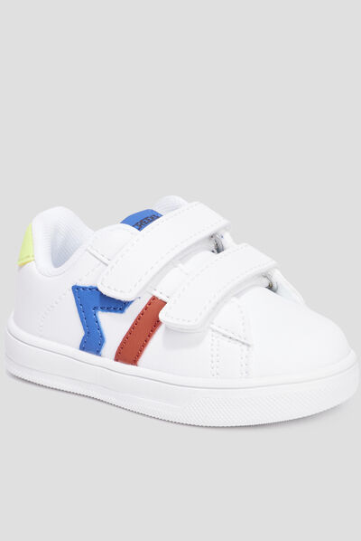 Tennis basses à scratchs Creeks Iconic blanc bébé fille