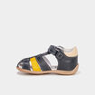 Sandales à scratchs en cuir bleu bébé garçon
