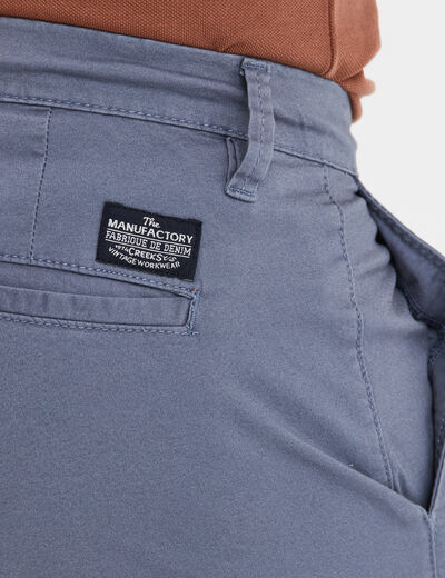 Short chino slim Creeks bleu gris homme