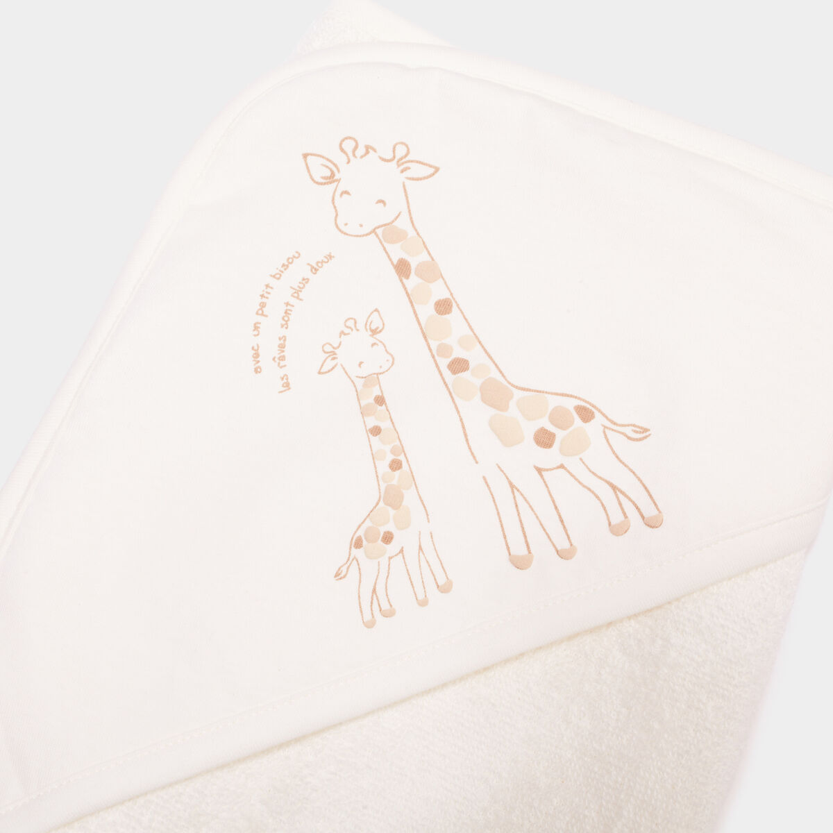 Cape de bain coton blanc bébé