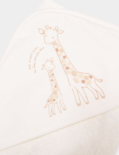 Cape de bain coton blanc bébé