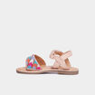 Sandales plates avec perles en cuir multicolore fille
