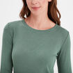 T-shirt col rond manches longues vert femme